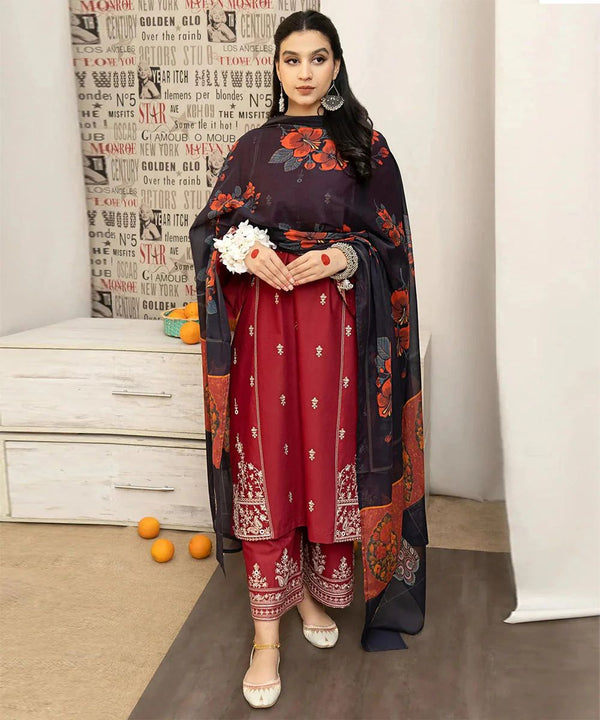 URGE 3PC DHANAKUR EMBROIDERED SUIT